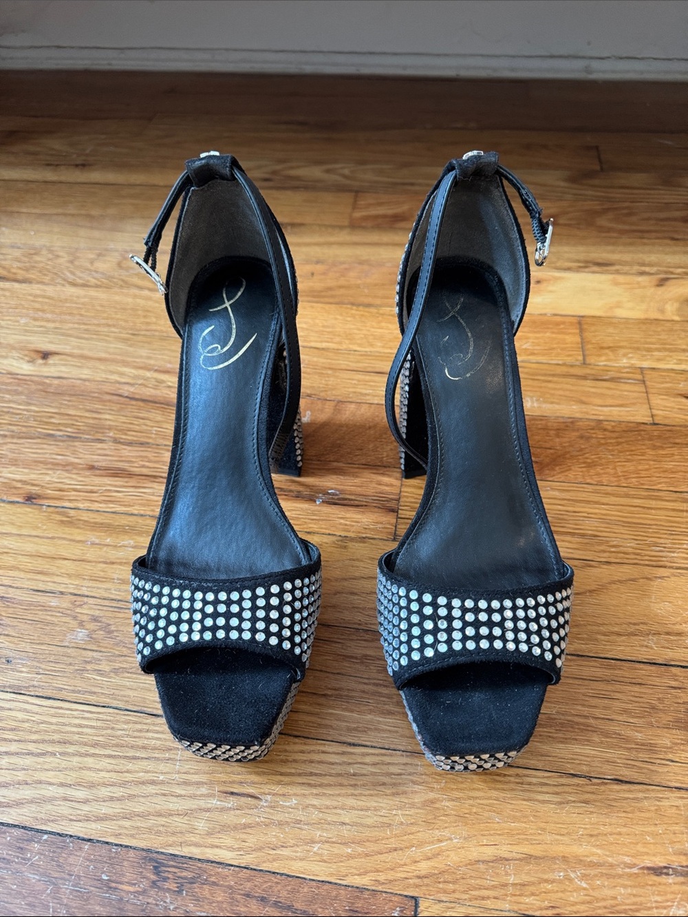 Sam Edelman Black Studded Platform Sandals